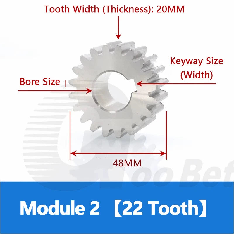 Spur Gear Stainless Steel Module 1 1.5 2 Motor Pinion 12 to 100 Tooth Flat Gear