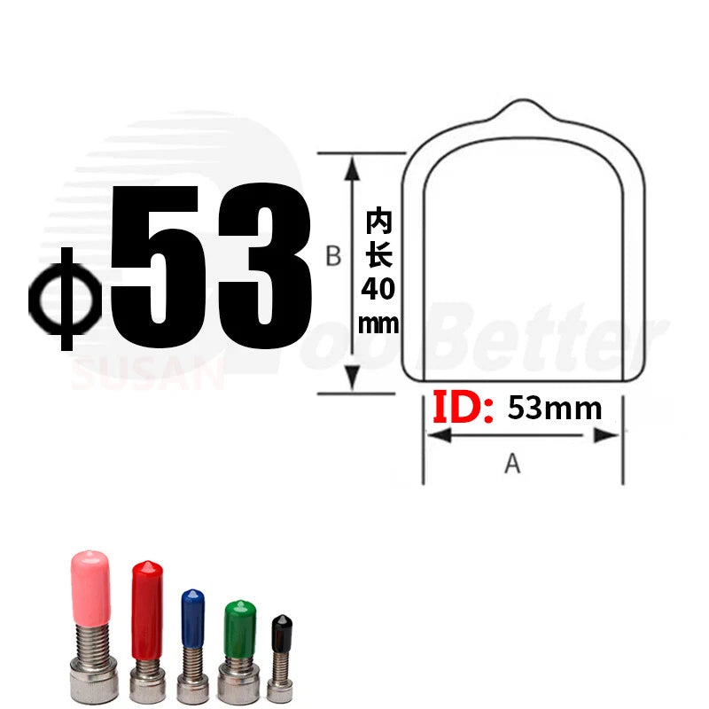 PVC End Caps for Screws, Bolts & Rods – Thread Protector Covers, 1.3–90mm, Black