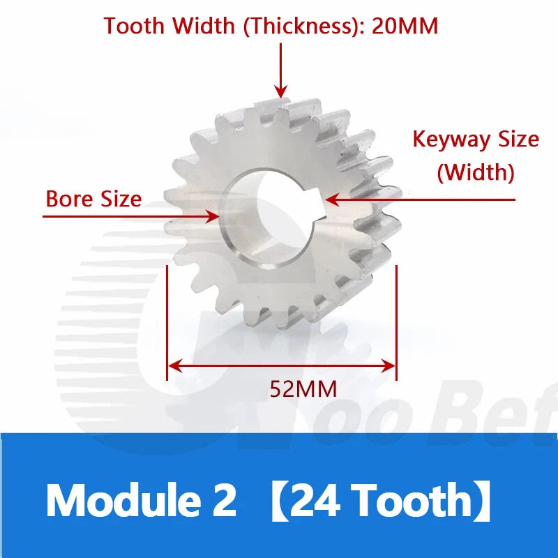 Spur Gear Stainless Steel Module 1 1.5 2 Motor Pinion 12 to 100 Tooth Flat Gear