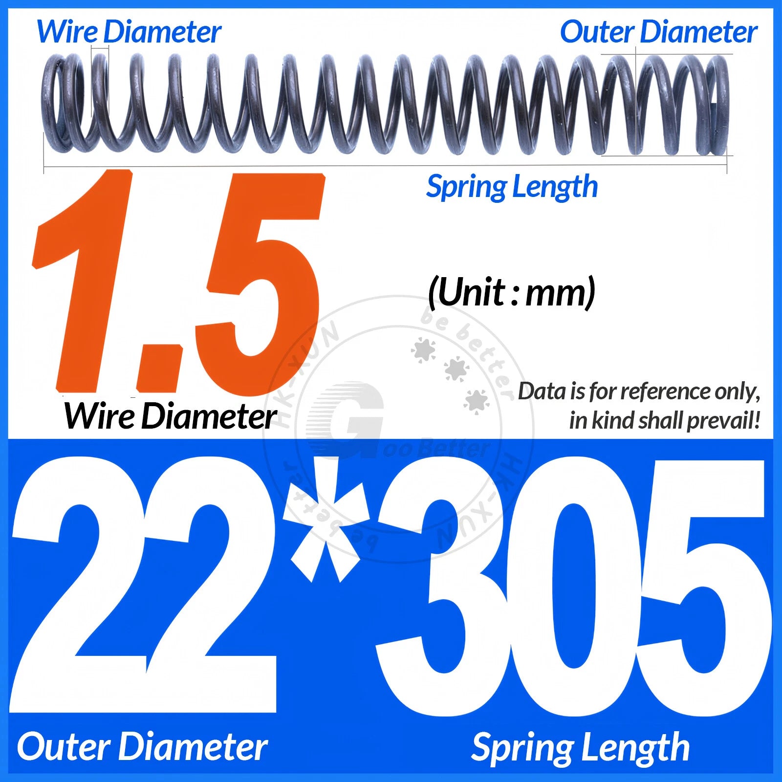 Length 305mm Compression Spring Pressure Springs OD 3-60mm Wire Dia 0.3mm-6.0mm