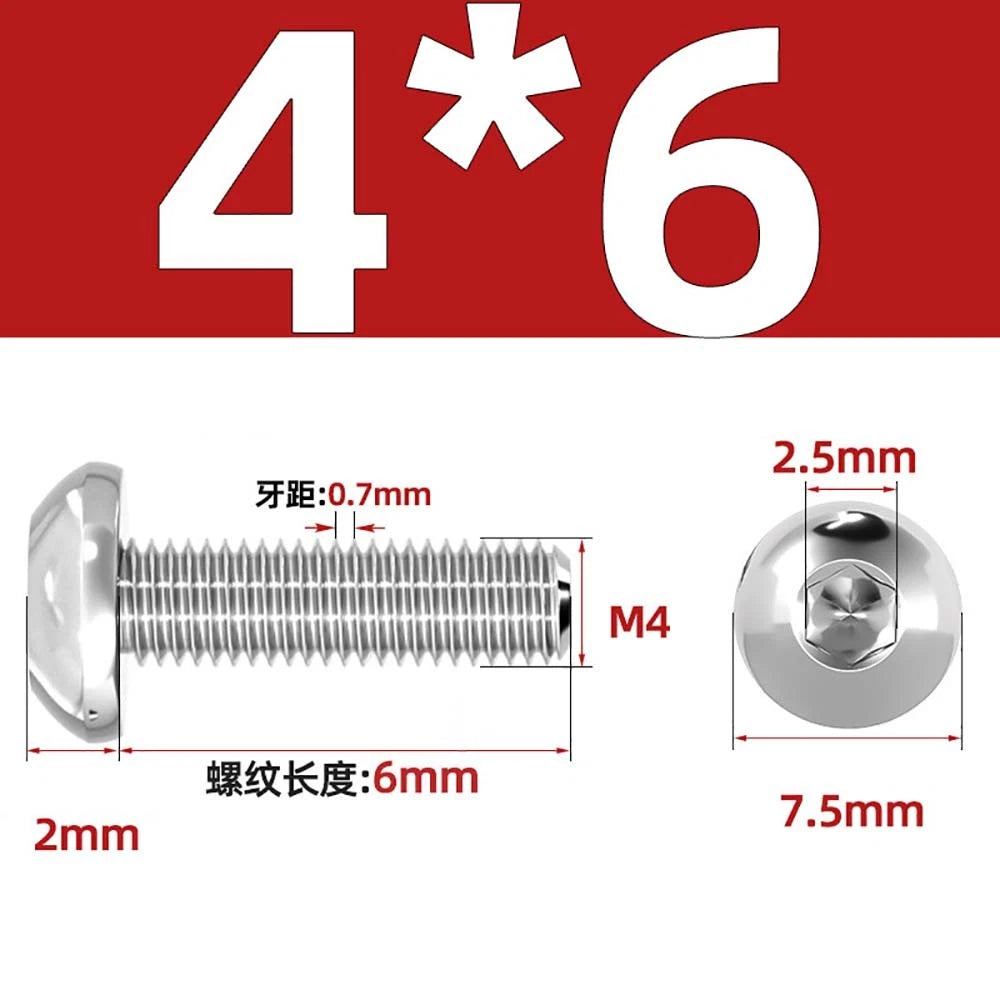 M1.6–M5 A2 Stainless Steel Button Head Socket Cap Screws – Round Pan Head, Hex Drive, Fully Threaded