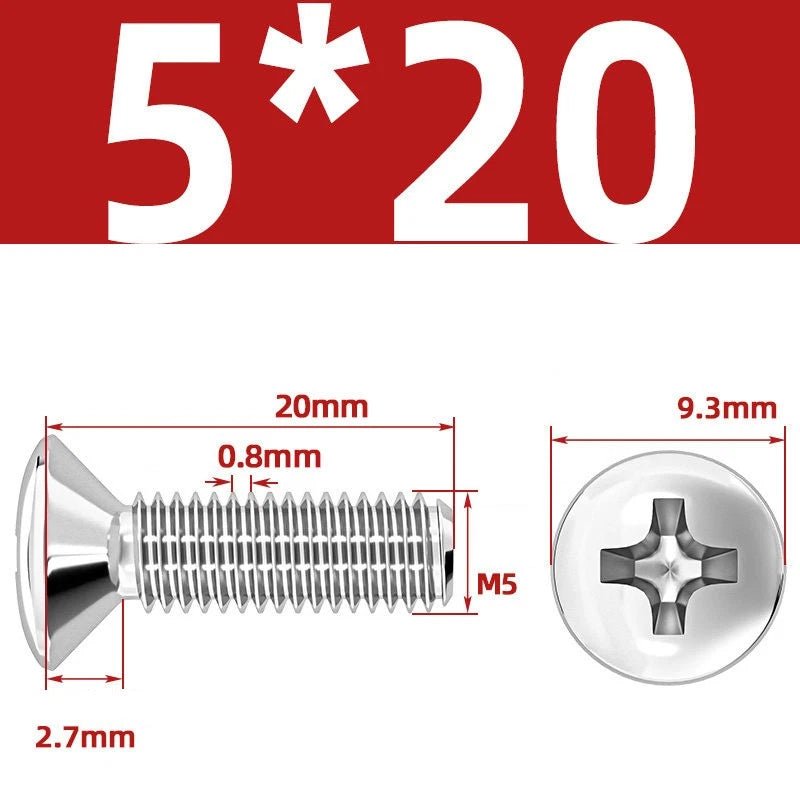 Phillips Oval Head Machine Screws Stainless Steel — M1.6 to M10, All Sizes - HomeDIYer
