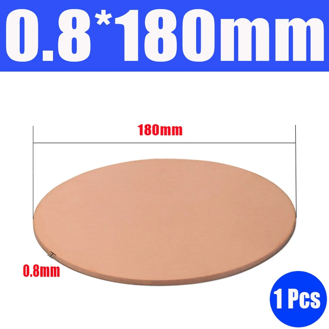 Thick 0.5-1.5mm Solid 99% Pure Copper Blanks Discs Ø 10-300mm Round Plate Metal