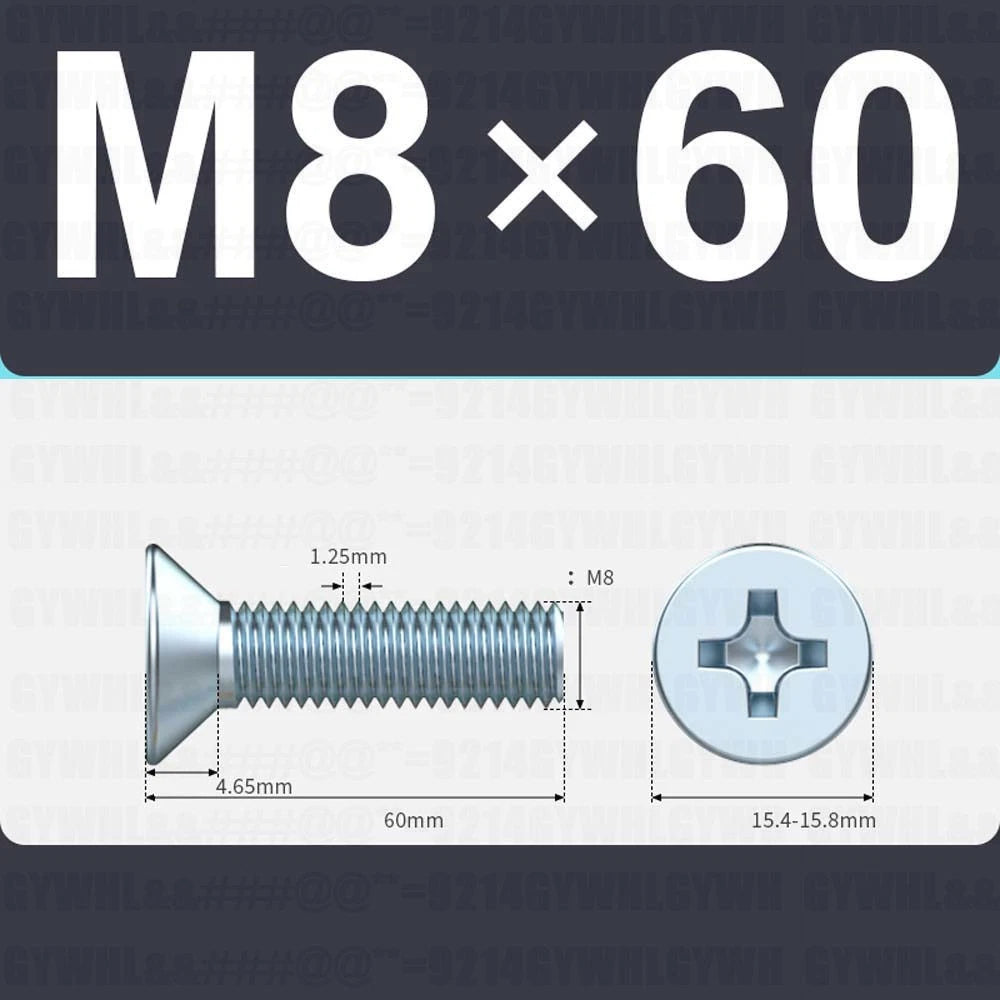 M3–M12 Zinc Plated Phillips Countersunk Machine Screws DIN 965 | Flat Head Bolts