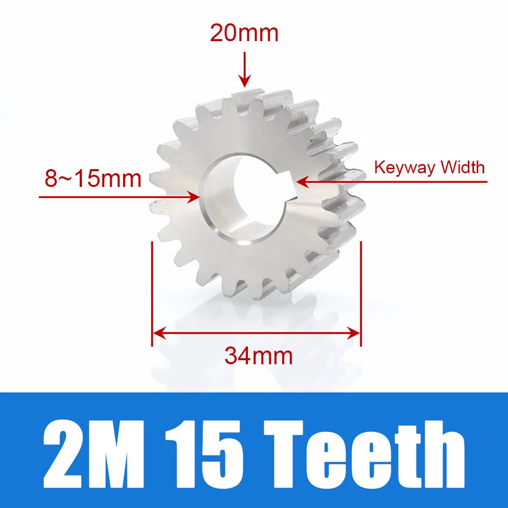 1/1.5/2 Mod 12~120 Teeth, Flat Gear Cylindrical Gear, Spur Gears Stainless Steel