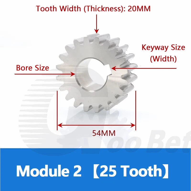 Spur Gear Stainless Steel Module 1 1.5 2 Motor Pinion 12 to 100 Tooth Flat Gear