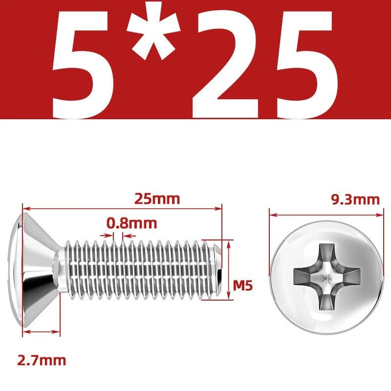 Phillips Oval Head Machine Screws Stainless Steel — M1.6 to M10, All Sizes - HomeDIYer