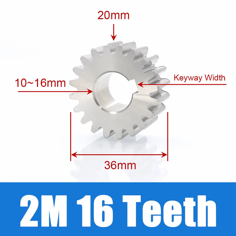 1/1.5/2 Mod 12~120 Teeth, Flat Gear Cylindrical Gear, Spur Gears Stainless Steel