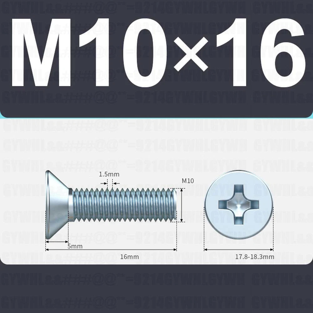 M3–M12 Zinc Plated Phillips Countersunk Machine Screws DIN 965 | Flat Head Bolts