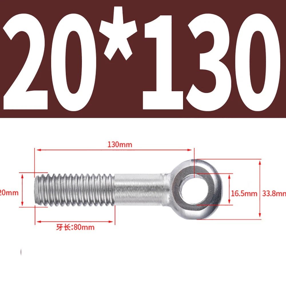 M5 - M24 A2 304 Stainless Steel Partially Threaded Forged Eye Bolts with Rings for Wire Rope & Hanging - HomeDIYer