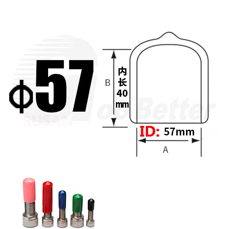 PVC End Caps for Screws, Bolts & Rods – Thread Protector Covers, 1.3–90mm, Black