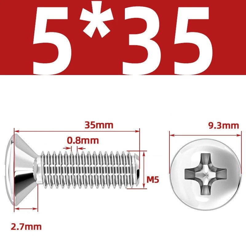 Phillips Oval Head Machine Screws Stainless Steel — M1.6 to M10, All Sizes - HomeDIYer