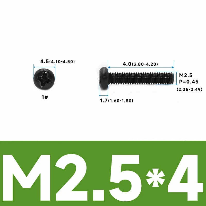 Phillips Pan Head Machine Screws – Carbon Steel M1 to M4, Multiple Lengths & Finishes