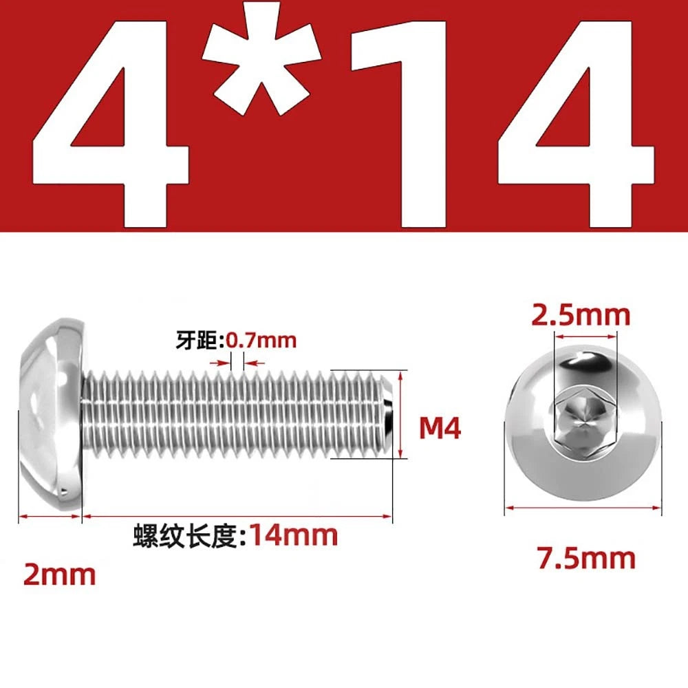 M1.6–M5 A2 Stainless Steel Button Head Socket Cap Screws – Round Pan Head, Hex Drive, Fully Threaded