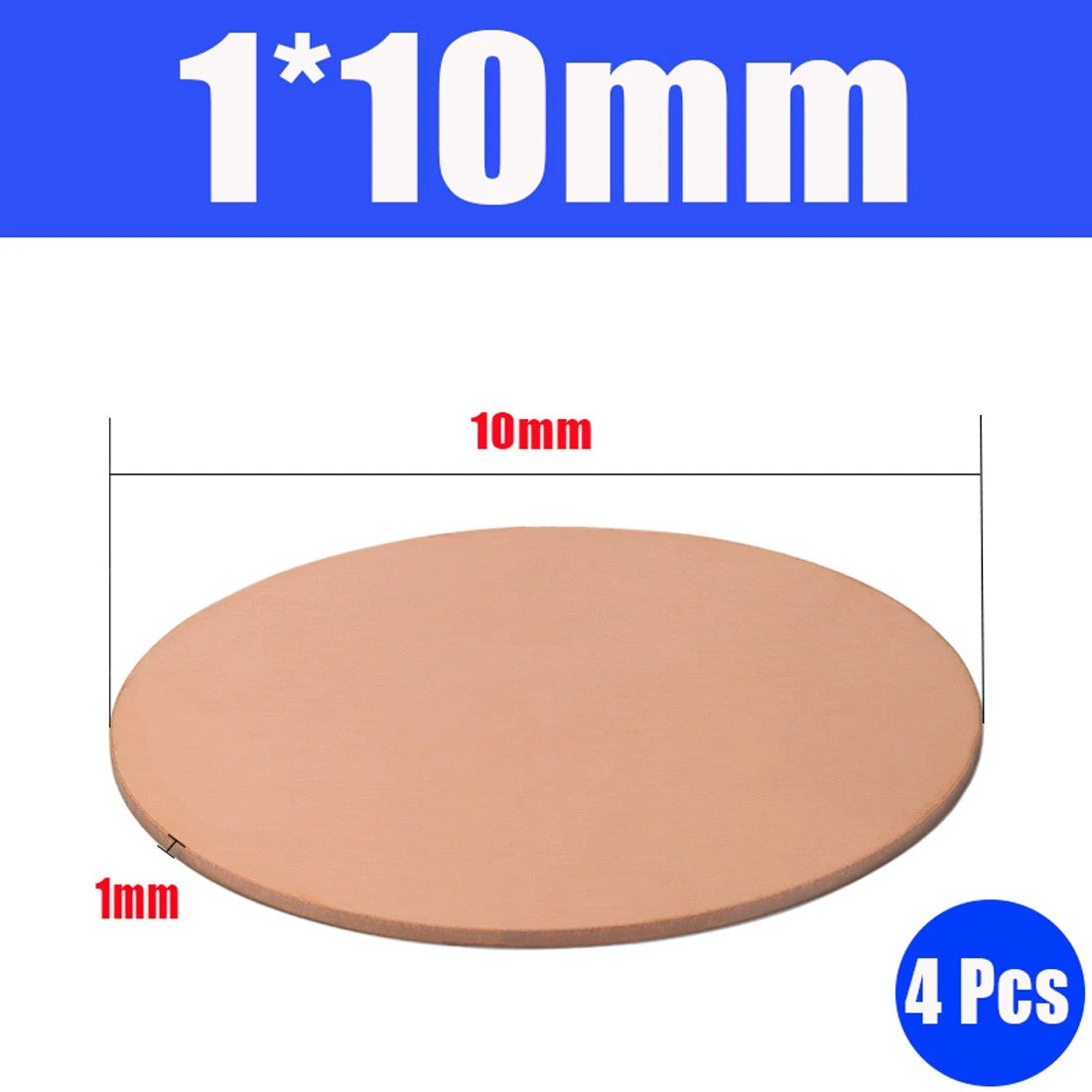Thick 0.5-1.5mm Solid 99% Pure Copper Blanks Discs Ø 10-300mm Round Plate Metal