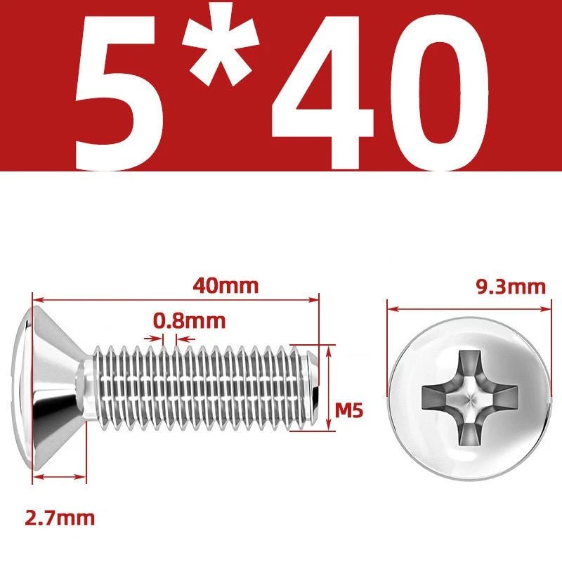 Phillips Oval Head Machine Screws Stainless Steel — M1.6 to M10, All Sizes - HomeDIYer