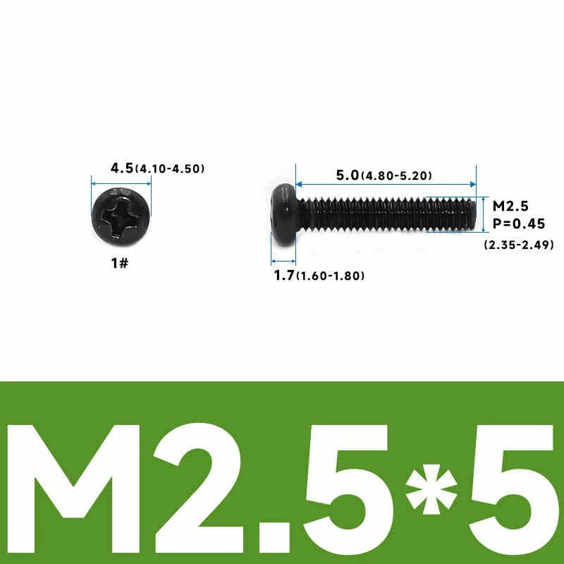 Phillips Pan Head Machine Screws – Carbon Steel M1 to M4, Multiple Lengths & Finishes