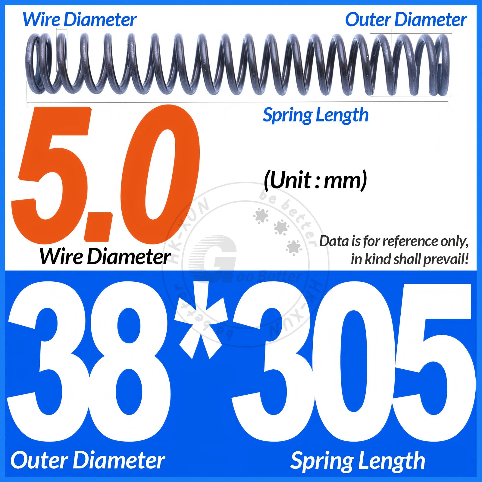 Length 305mm Compression Spring Pressure Springs OD 3-60mm Wire Dia 0.3mm-6.0mm