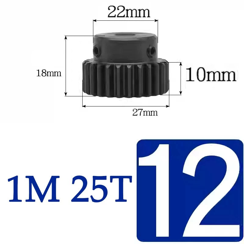 Spur Gears 1 Mod Transmission Gear With Step 45# Steel Pinion Motor Gear 10T~29T