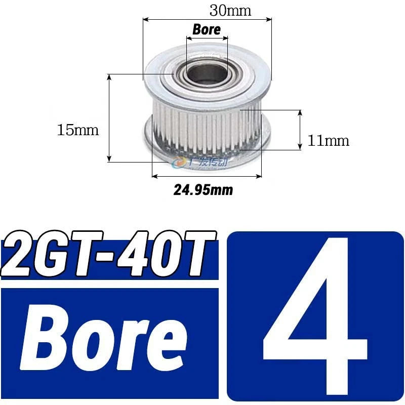 GT2 Timing Belt Pulley 16-100 Teeth 6-10mm Teeth Width Bore 3mm-25mm For 3D