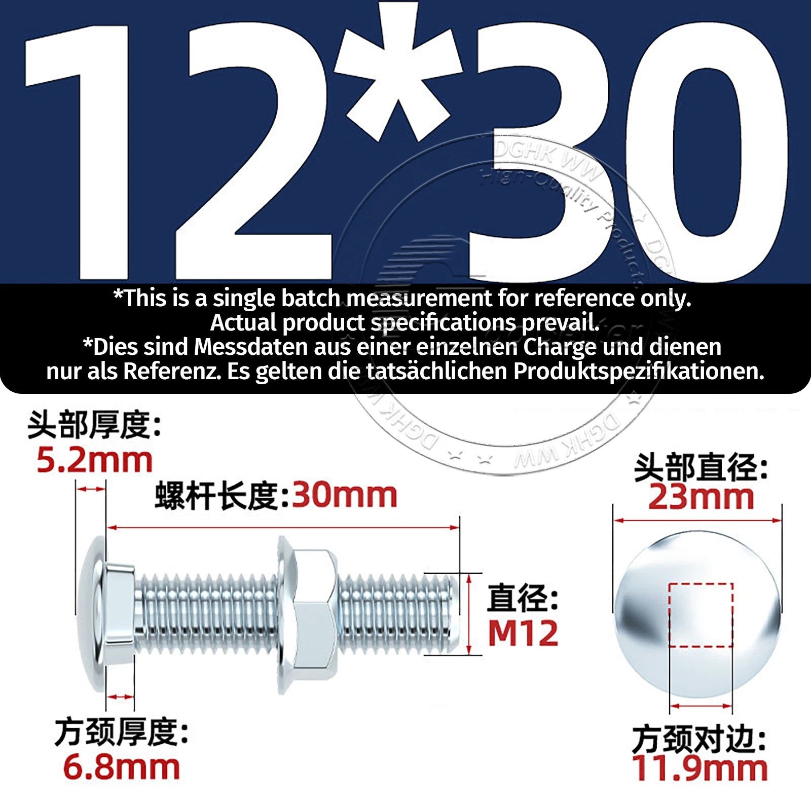 M4–M12 Cup Square Carriage Bolts with Hex Full Nuts | Zinc Plated | Sets of 2–50