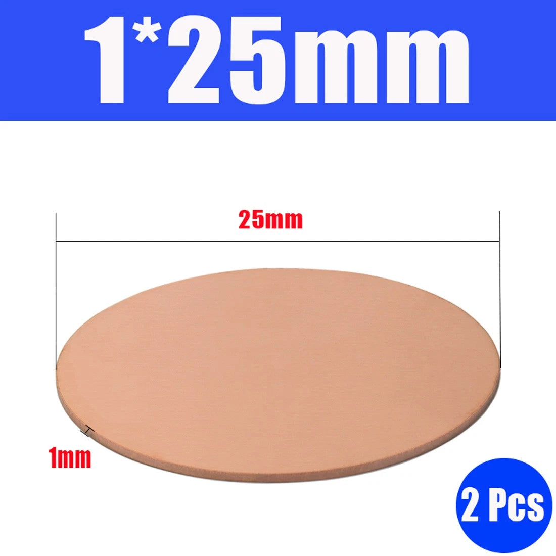 Thick 0.5-1.5mm Solid 99% Pure Copper Blanks Discs Ø 10-300mm Round Plate Metal