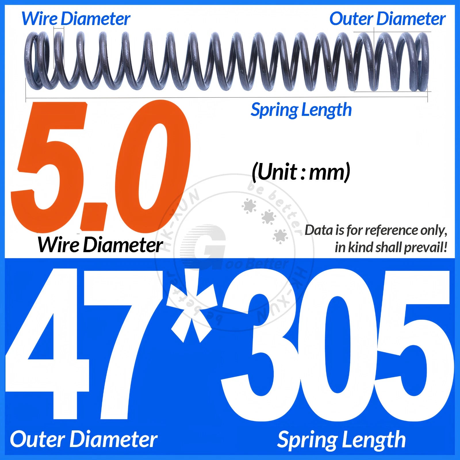 Length 305mm Compression Spring Pressure Springs OD 3-60mm Wire Dia 0.3mm-6.0mm