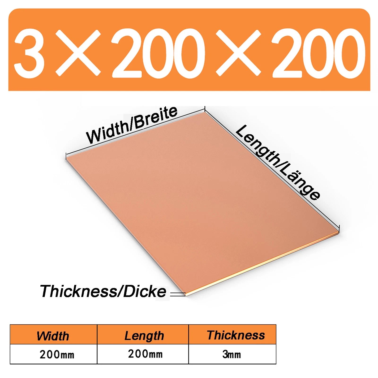 Natural Copper Sheet Metal guillotine cut - 0.3mm - 6.0mm - Multiple