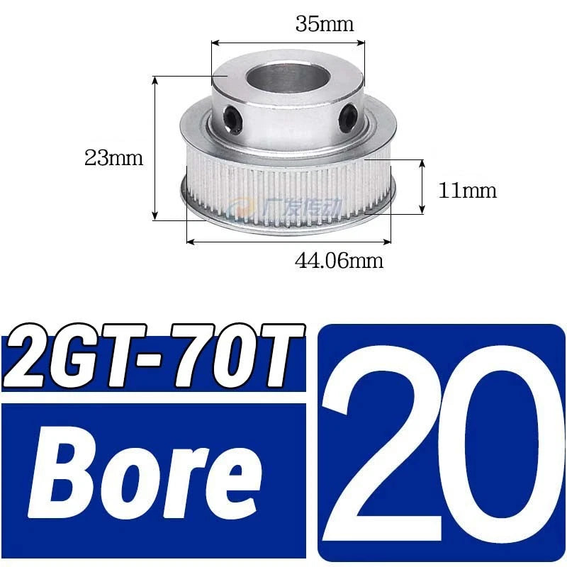 GT2 Timing Belt Pulley 16-100 Teeth 6-10mm Teeth Width Bore 3mm-25mm For 3D