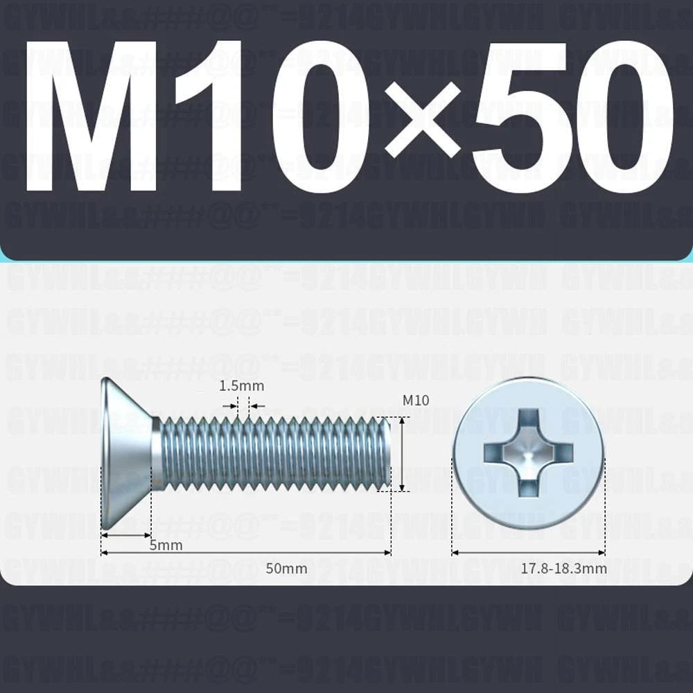 M3–M12 Zinc Plated Phillips Countersunk Machine Screws DIN 965 | Flat Head Bolts