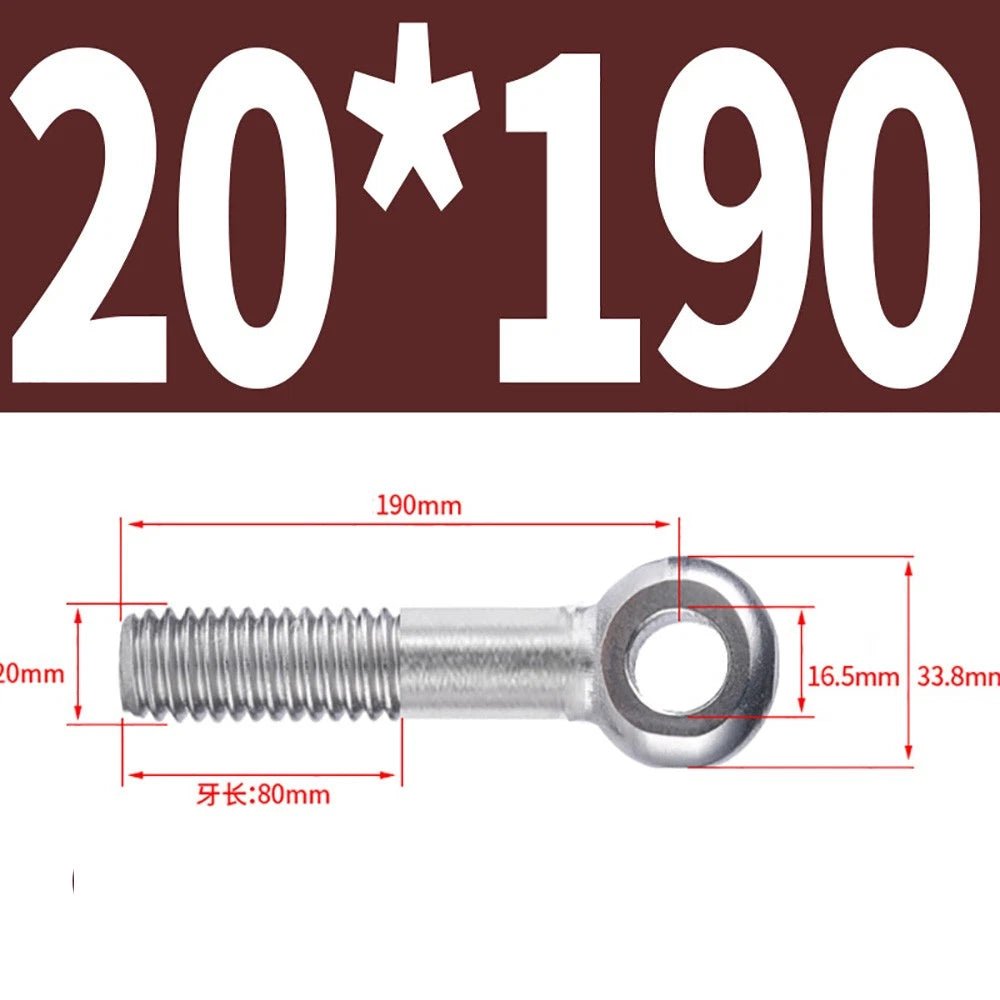 M5 - M24 A2 304 Stainless Steel Partially Threaded Forged Eye Bolts with Rings for Wire Rope & Hanging - HomeDIYer