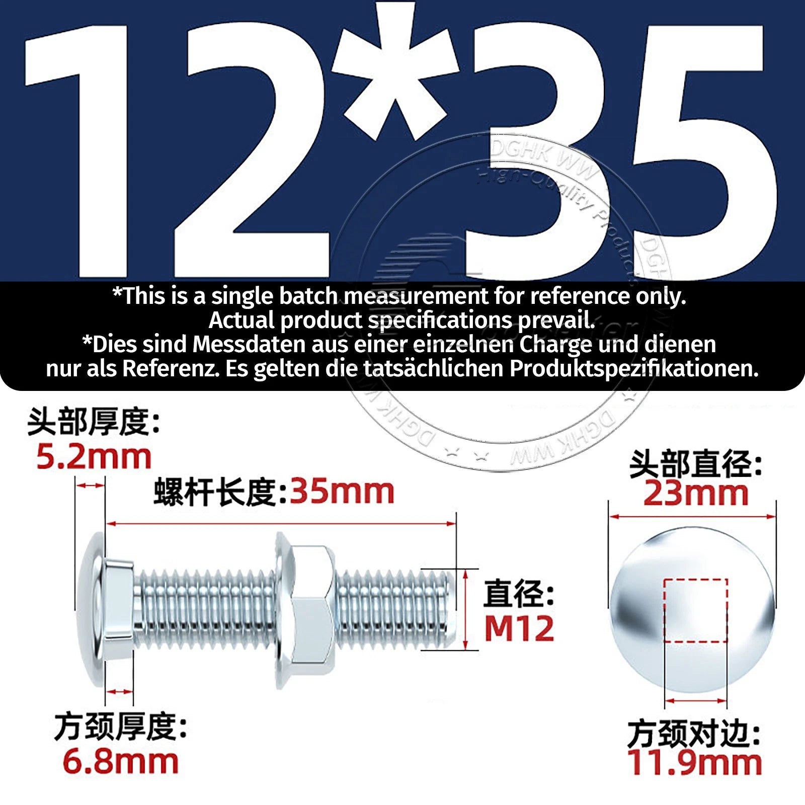 M4–M12 Cup Square Carriage Bolts with Hex Full Nuts | Zinc Plated | Sets of 2–50