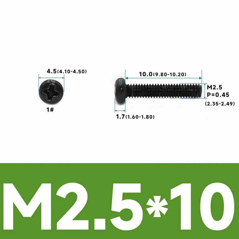 Phillips Pan Head Machine Screws – Carbon Steel M1 to M4, Multiple Lengths & Finishes