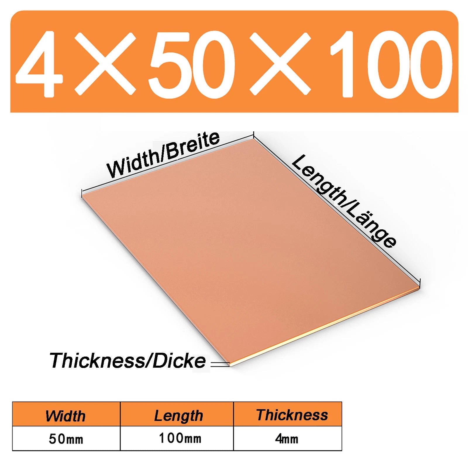 Natural Copper Sheet Metal guillotine cut - 0.3mm - 6.0mm - Multiple