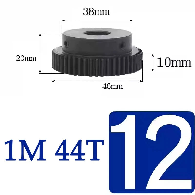 Spur Gears 1 Mod Transmission Gear With Step 45# Steel Pinion Motor Gear 30T~44T