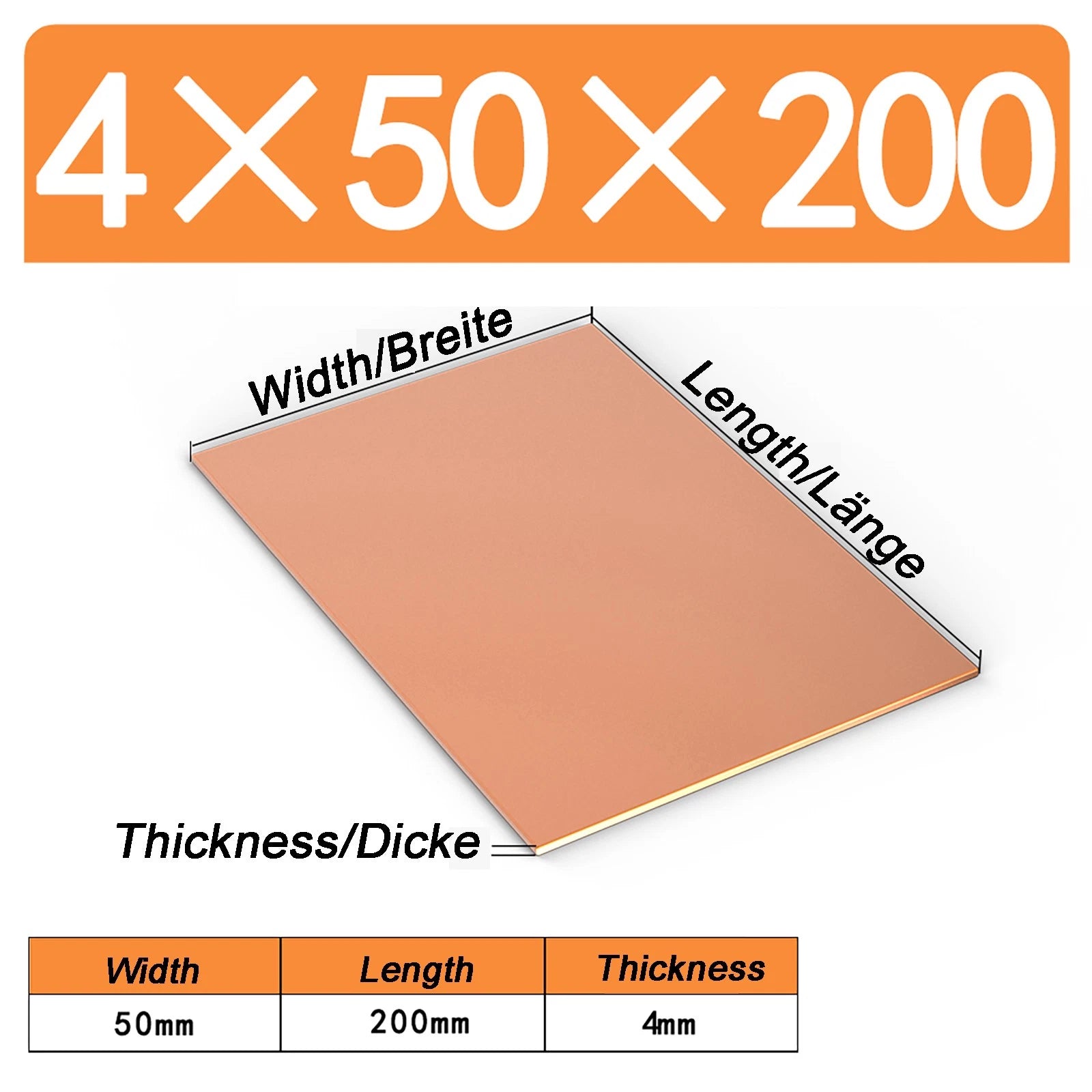 Natural Copper Sheet Metal guillotine cut - 0.3mm - 6.0mm - Multiple