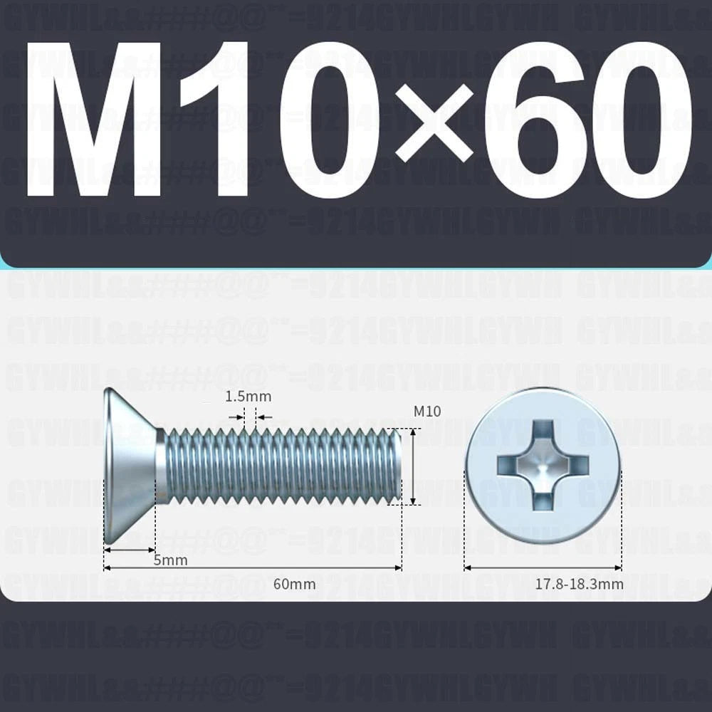 M3–M12 Zinc Plated Phillips Countersunk Machine Screws DIN 965 | Flat Head Bolts