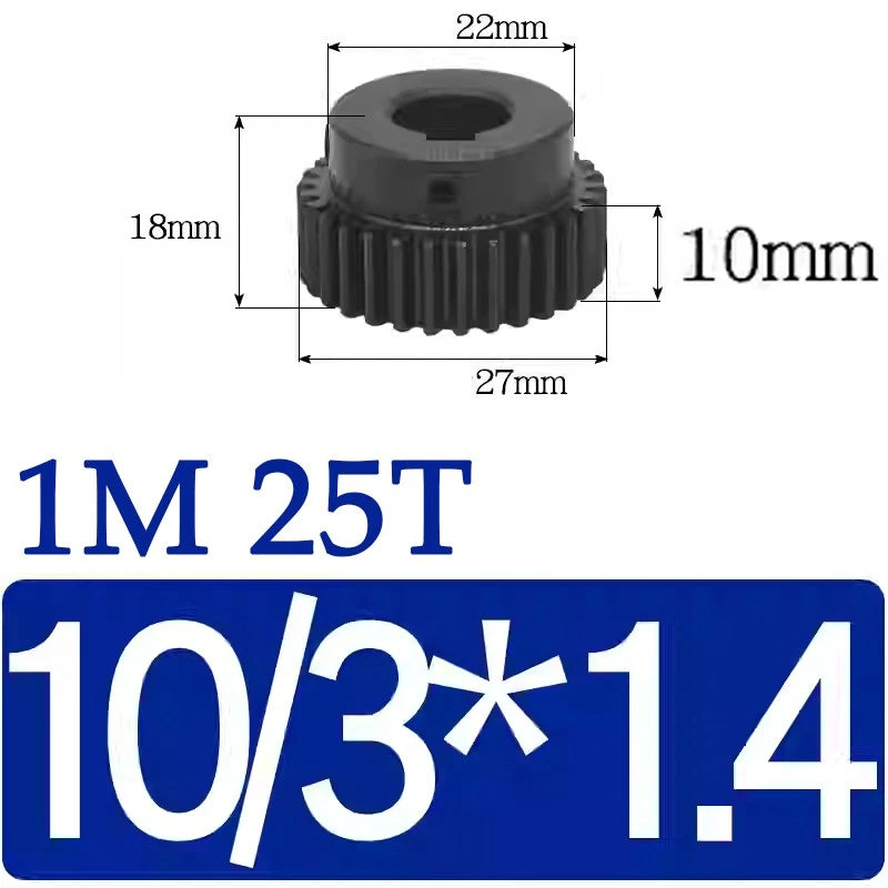 Spur Gears 1 Mod Transmission Gear With Step 45# Steel Pinion Motor Gear 10T~29T