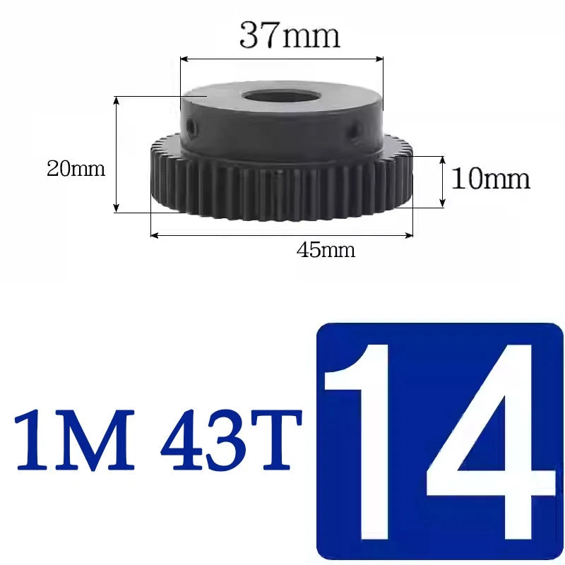 Spur Gears 1 Mod Transmission Gear With Step 45# Steel Pinion Motor Gear 30T~44T