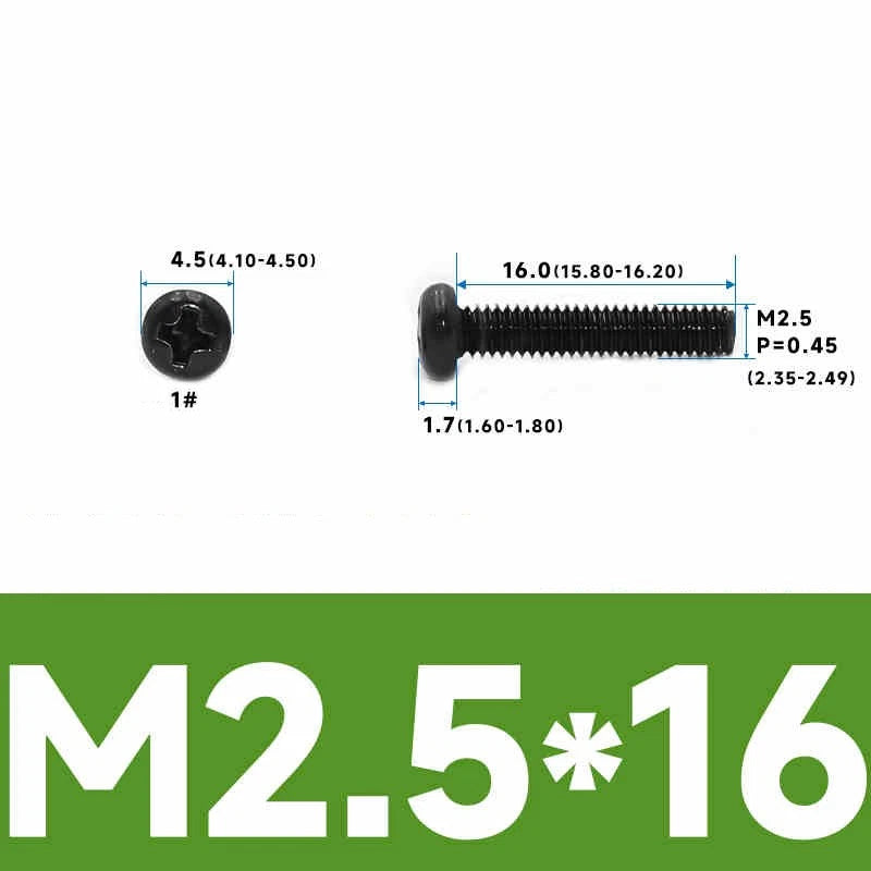 Phillips Pan Head Machine Screws – Carbon Steel M1 to M4, Multiple Lengths & Finishes