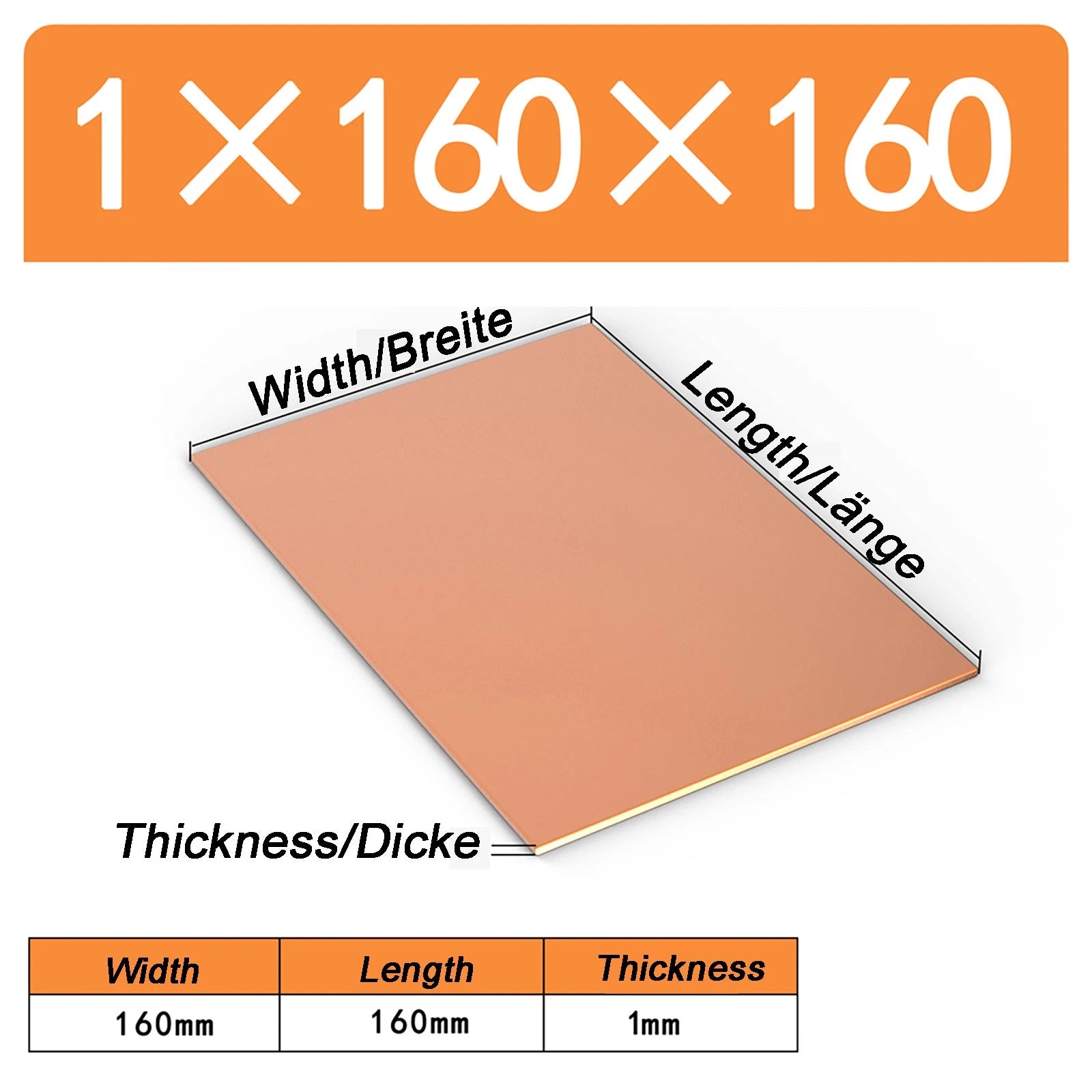 Natural Copper Sheet Metal guillotine cut - 0.3mm - 6.0mm - Multiple