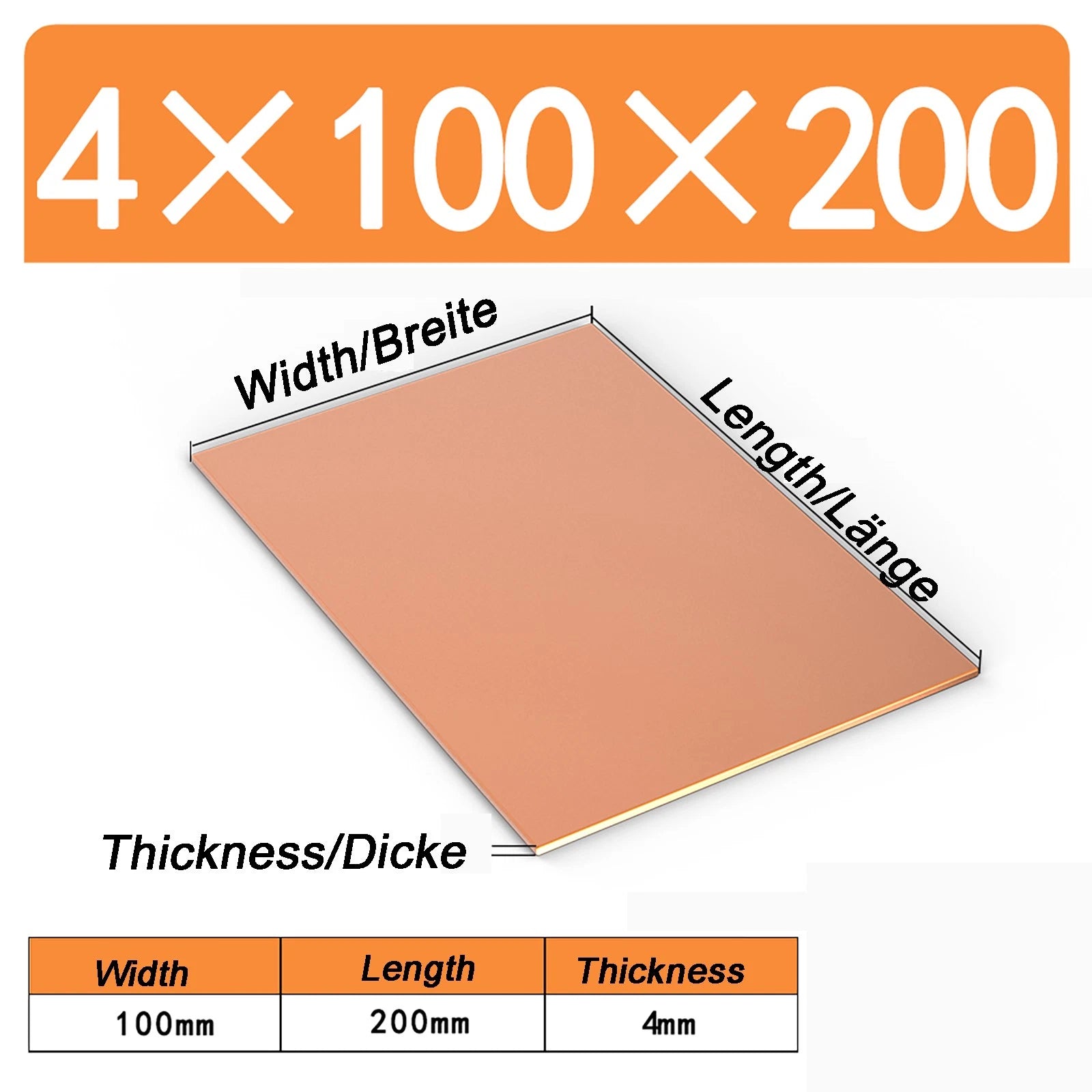 Natural Copper Sheet Metal guillotine cut - 0.3mm - 6.0mm - Multiple