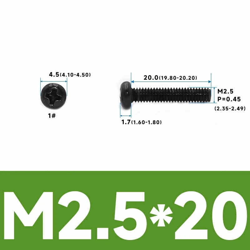Phillips Pan Head Machine Screws – Carbon Steel M1 to M4, Multiple Lengths & Finishes