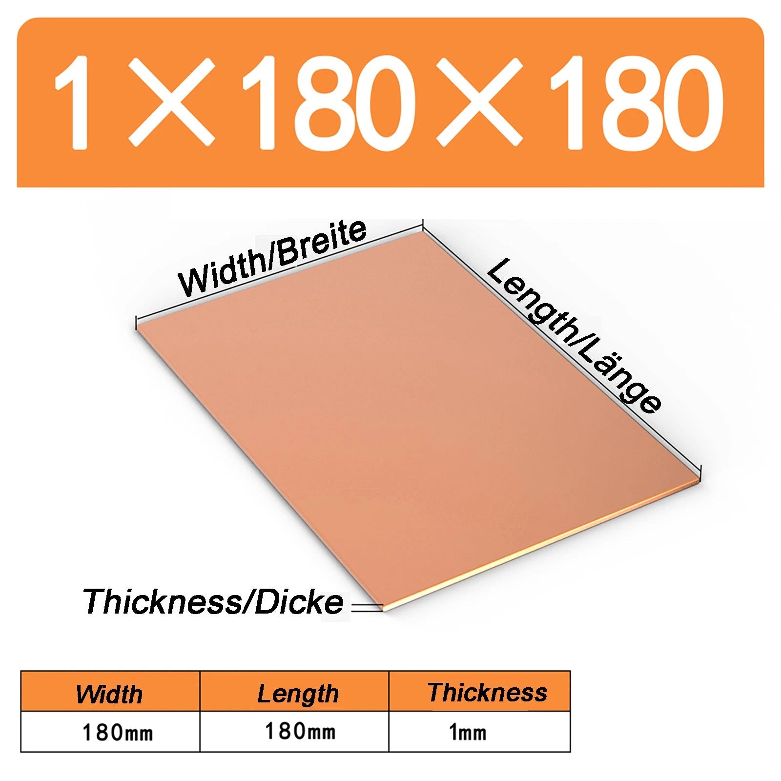 Natural Copper Sheet Metal guillotine cut - 0.3mm - 6.0mm - Multiple