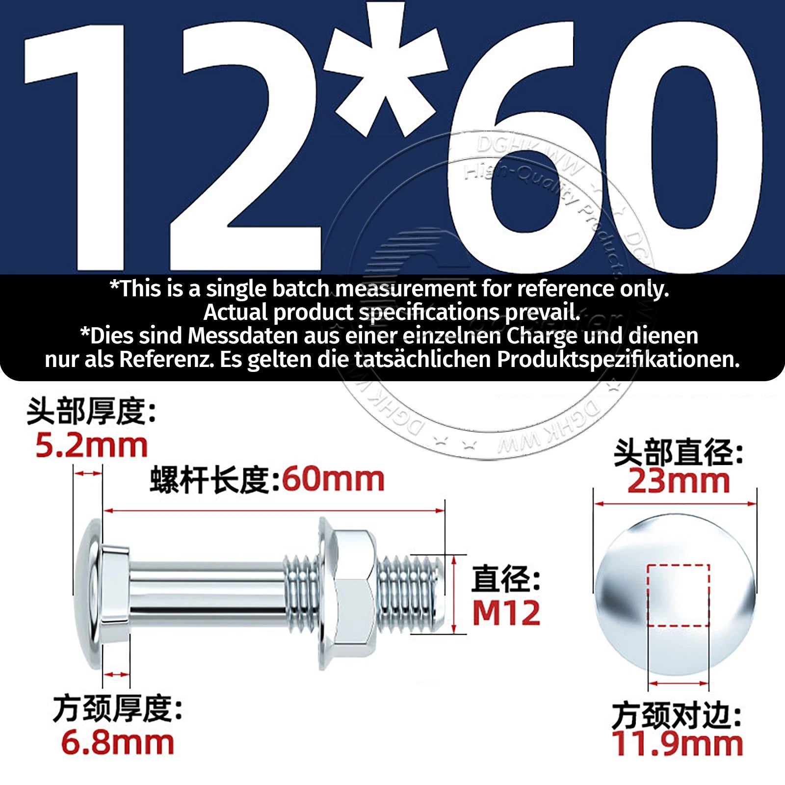 M4–M12 Cup Square Carriage Bolts with Hex Full Nuts | Zinc Plated | Sets of 2–50