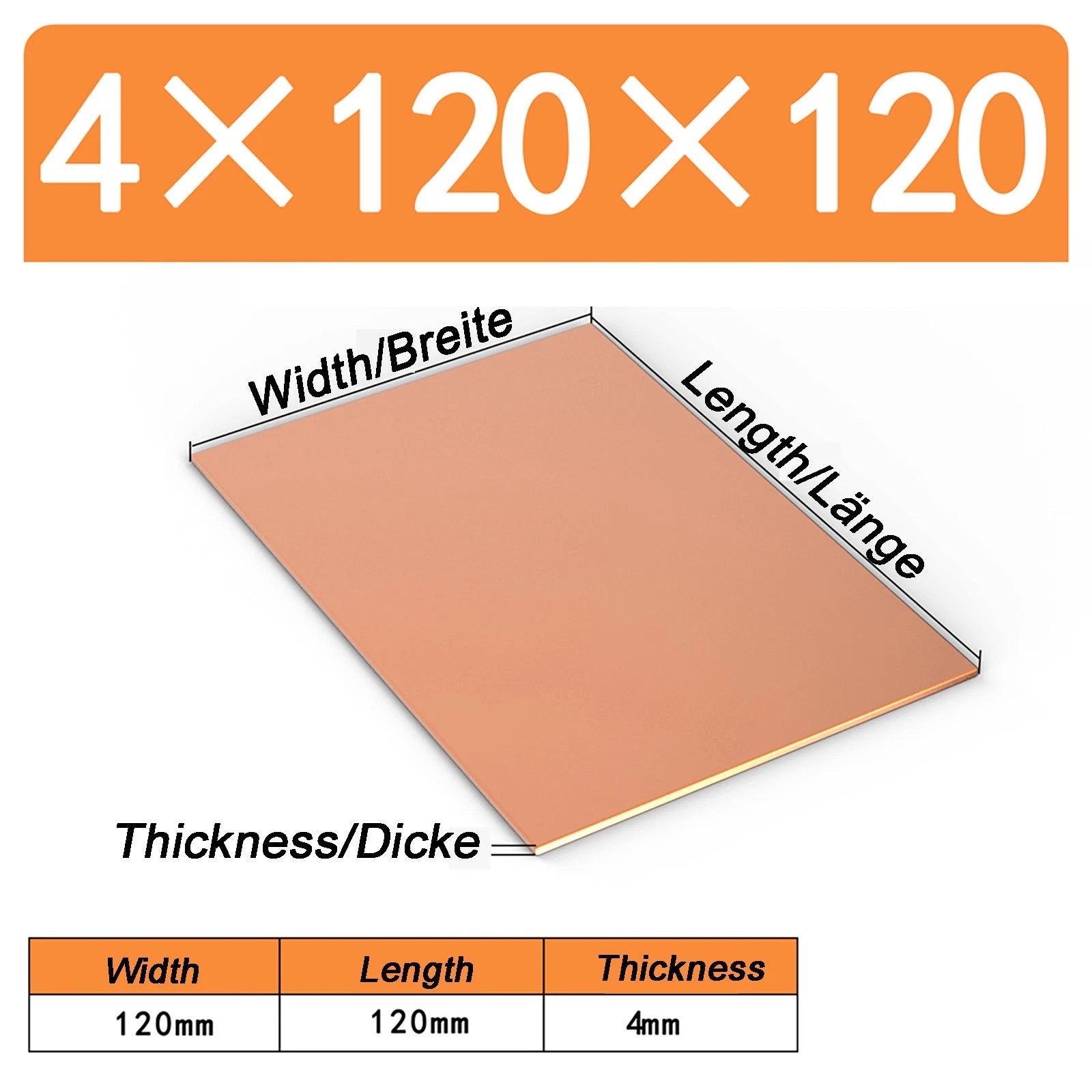 Natural Copper Sheet Metal guillotine cut - 0.3mm - 6.0mm - Multiple