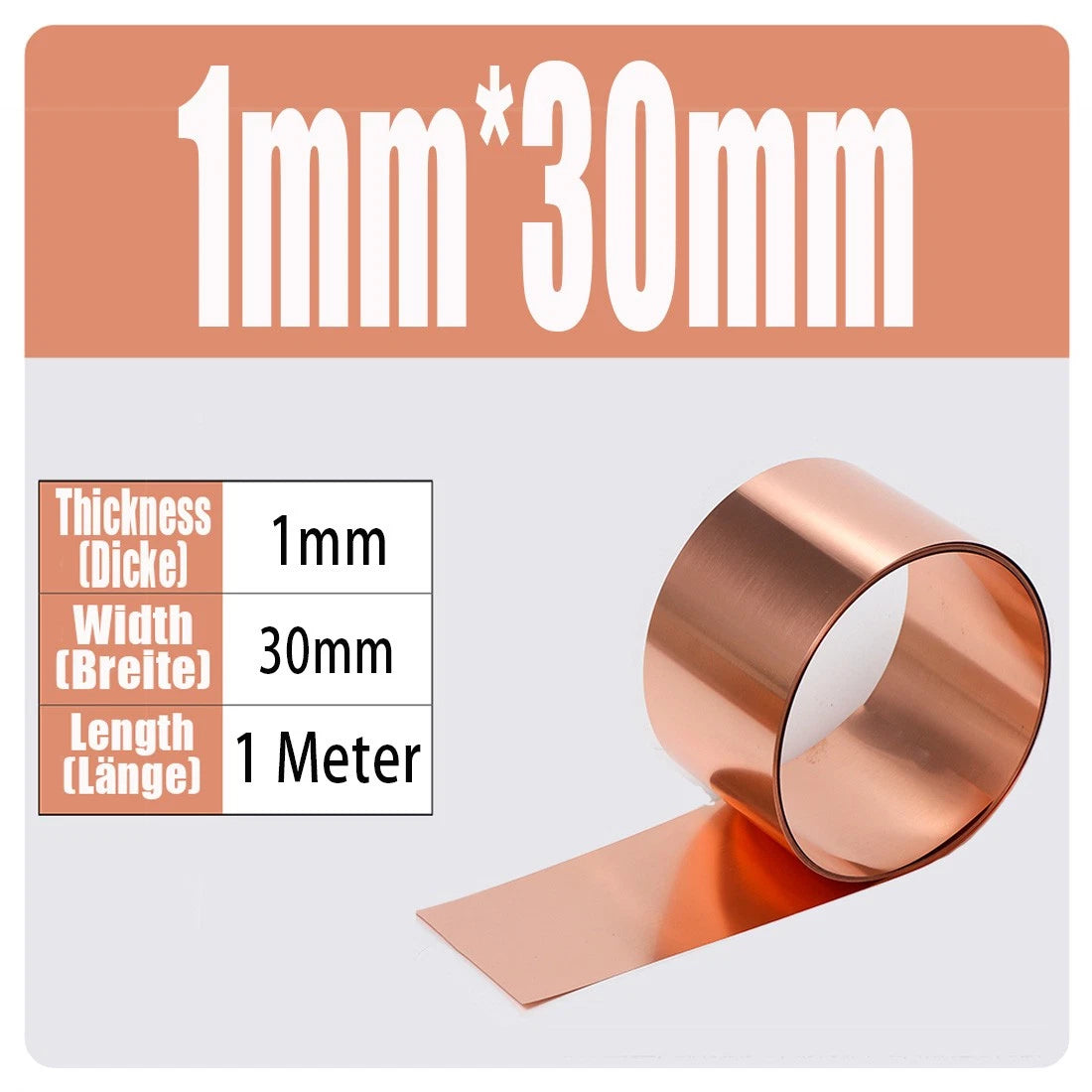 99.9% Flexible Pure Cu Metal Foil Plate Strip 0.01~1mm Thick Copper Sheet Roll