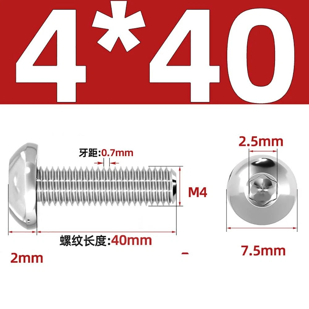 M1.6–M5 A2 Stainless Steel Button Head Socket Cap Screws – Round Pan Head, Hex Drive, Fully Threaded