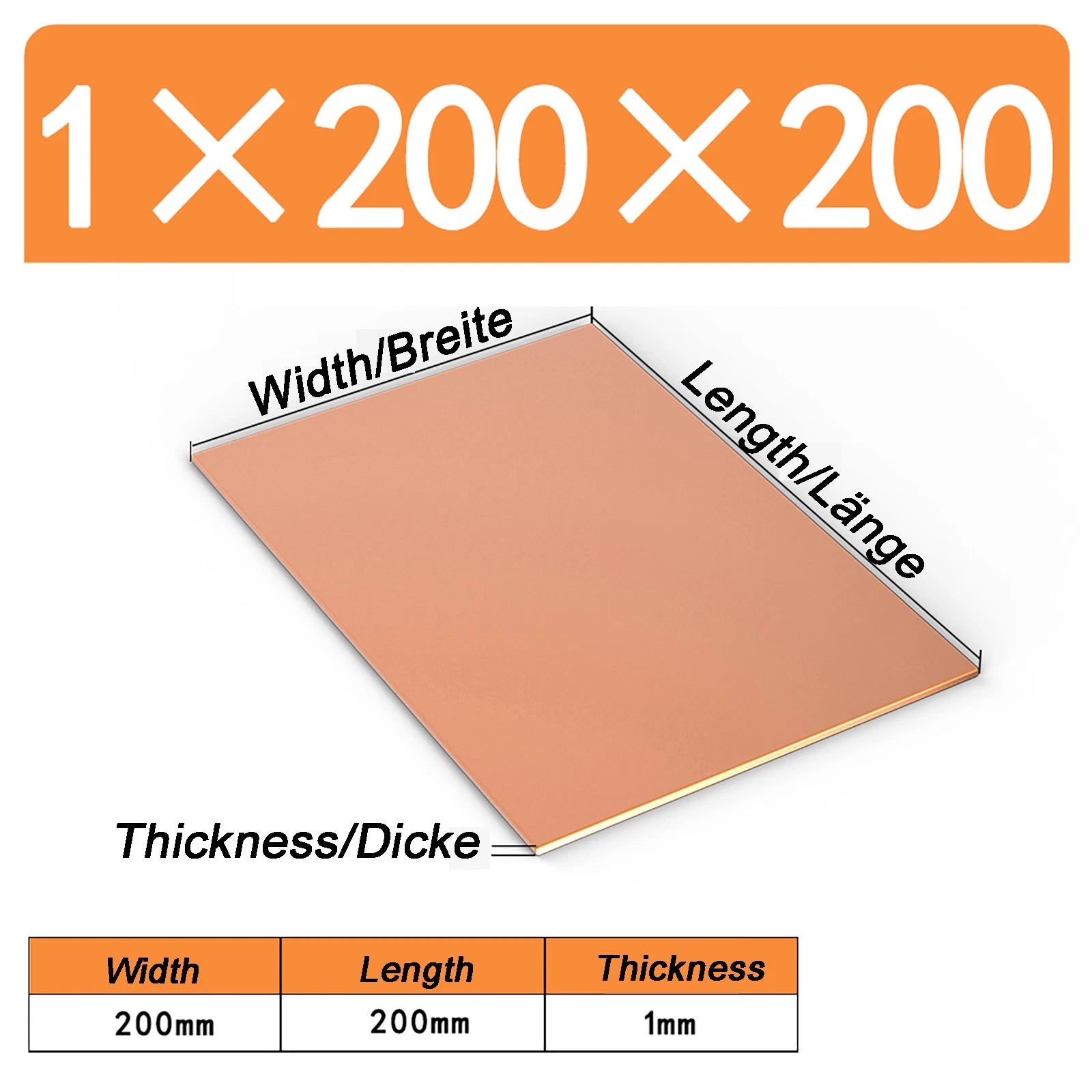 Natural Copper Sheet Metal guillotine cut - 0.3mm - 6.0mm - Multiple