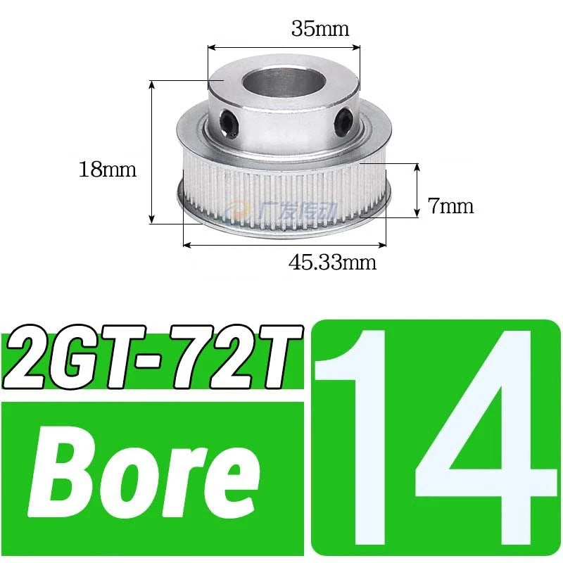 GT2 Timing Belt Pulley 16-100 Teeth 6-10mm Teeth Width Bore 3mm-25mm For 3D